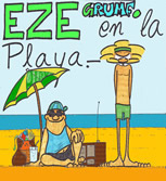 Eze en la playa